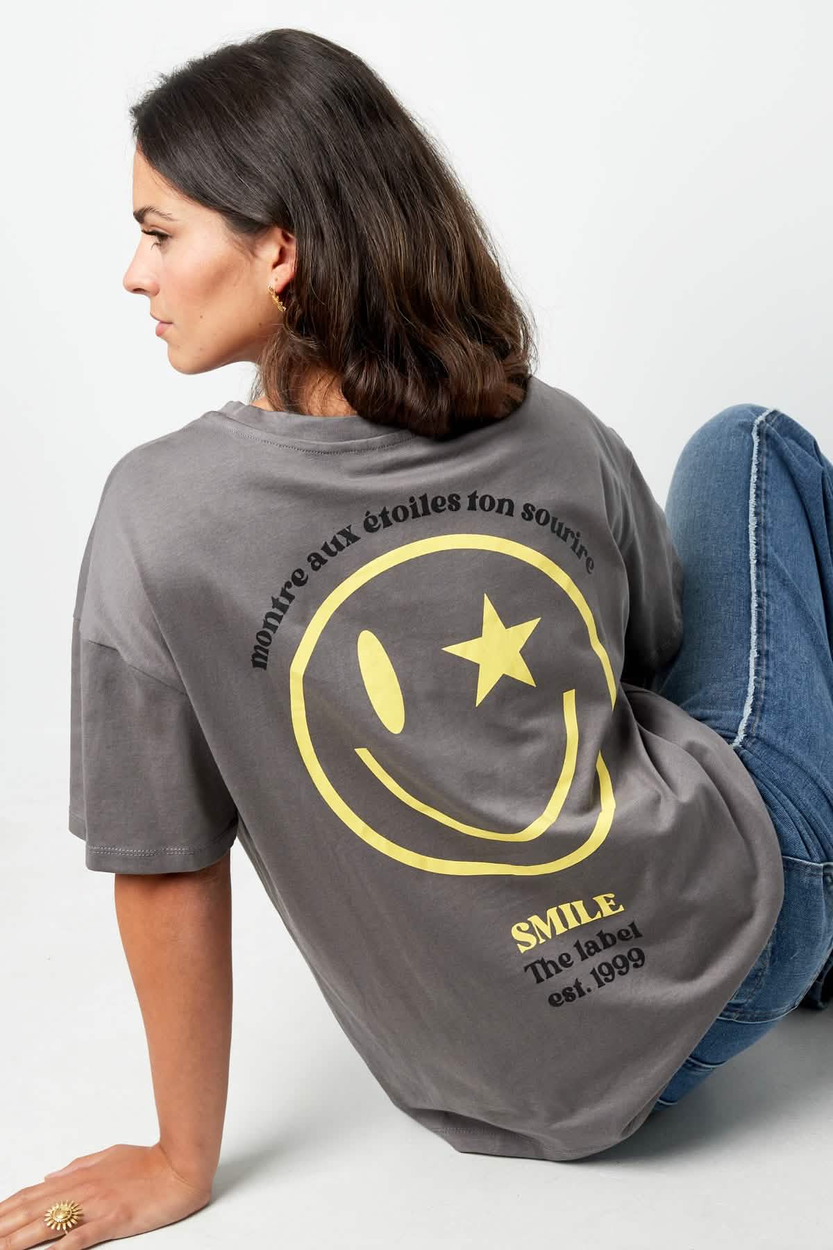 T-shirt happy life smiley - grayClothes/Women's Tops/T-shirtsLovirea