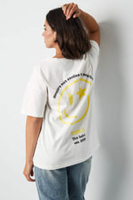 T-shirt happy life smiley - grayClothes/Women's Tops/T-shirtsLovirea