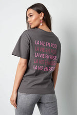 T-shirt la vie en rose - dark grayClothes/Women's Tops/T-shirtsLovirea