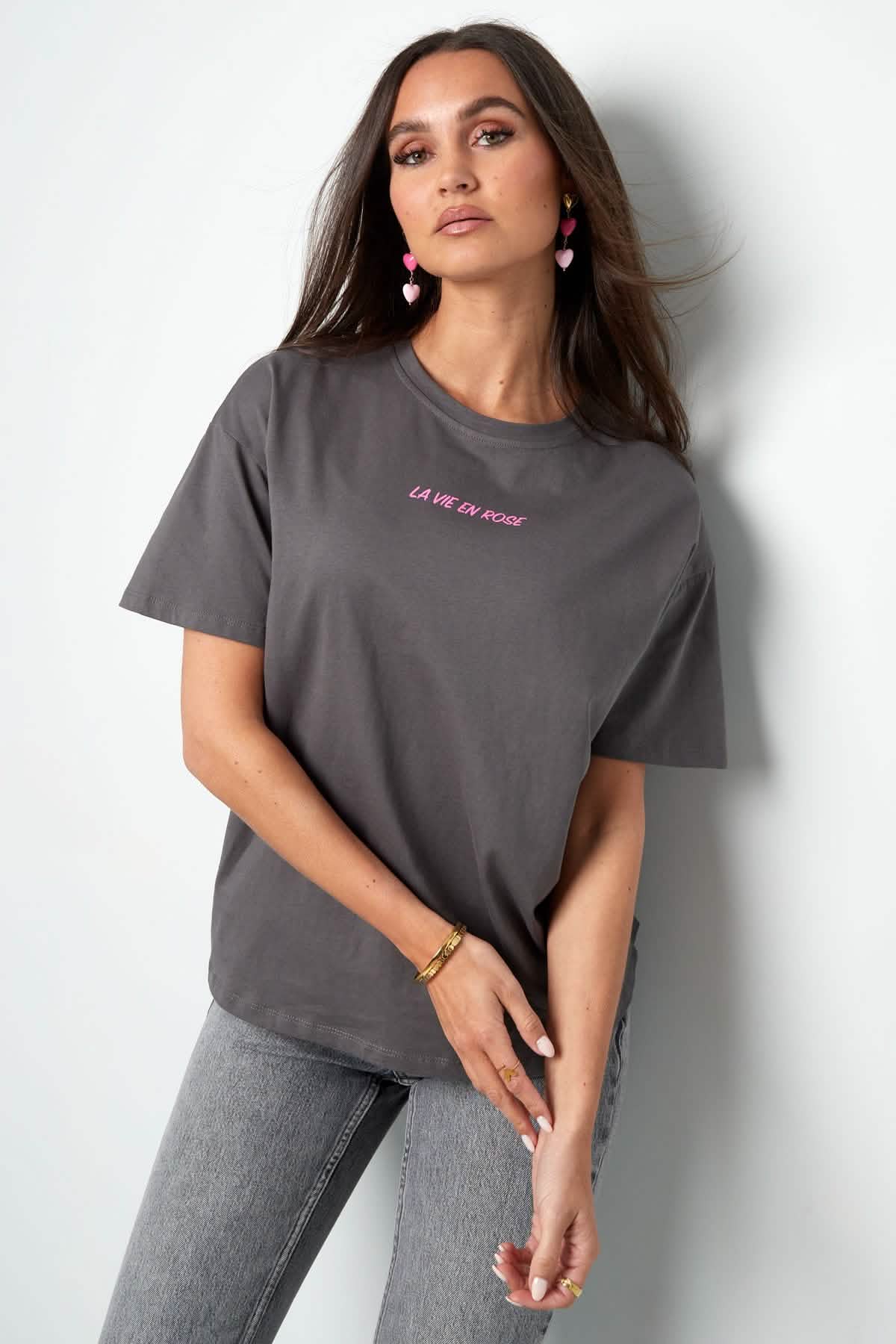 T-shirt la vie en rose - dark grayClothes/Women's Tops/T-shirtsLovirea