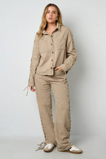 Tie - Up Jacket — Beige / DenimLovirea