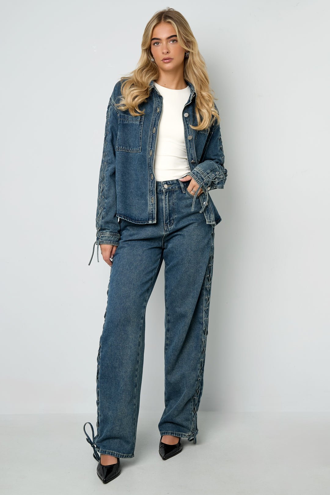 Tie - Up Jacket — Beige / DenimLovirea