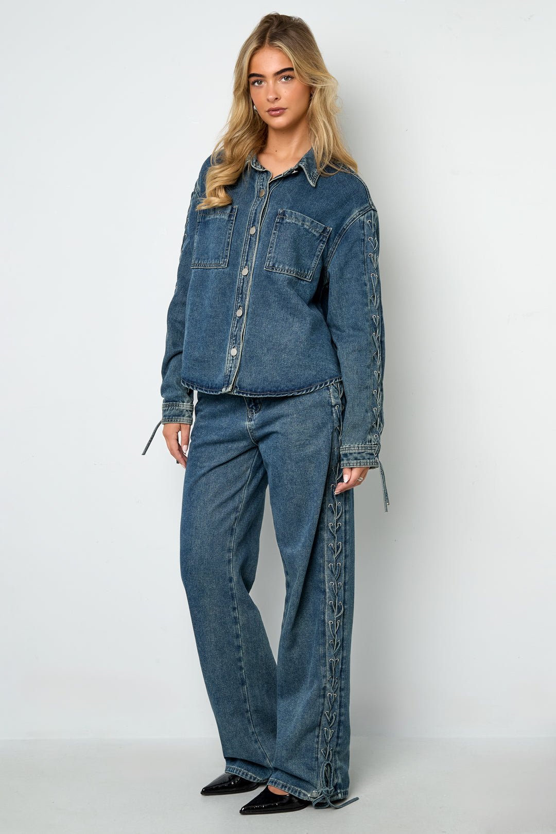 Tie - Up Jacket — Beige / DenimLovirea