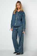 Tie - Up Jacket — Beige / DenimLovirea