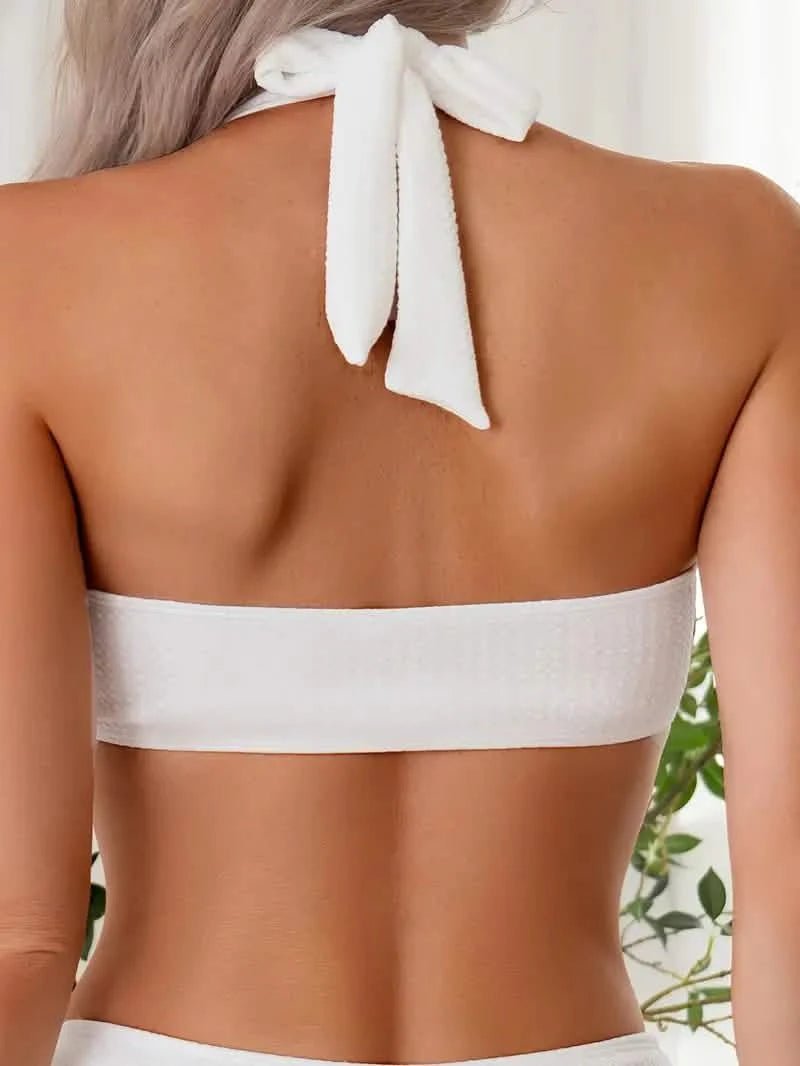 Witte halterbikini met hartmotief Lovirea