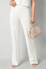 Witte Wijde Pantalon met Hoge TailleWitte wijde broekLovirea