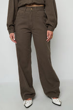 Woven Cotton Women's Straight Leg Pants Casual Solid ColorClothes/Women's denim/Denim pantsLovirea