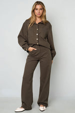 Woven Cotton Women's Straight Leg Pants Casual Solid ColorClothes/Women's denim/Denim pantsLovirea