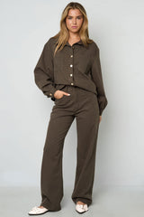 Chocolate Brown Wide Leg Jeans - High Waist Denim