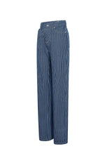 Woven Cotton Women's Straight Leg Pants Casual StripesClothes/Women's denim/Denim pantsLovirea