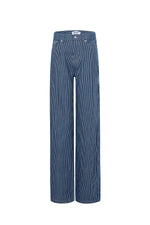 Woven Cotton Women's Straight Leg Pants Casual StripesClothes/Women's denim/Denim pantsLovirea