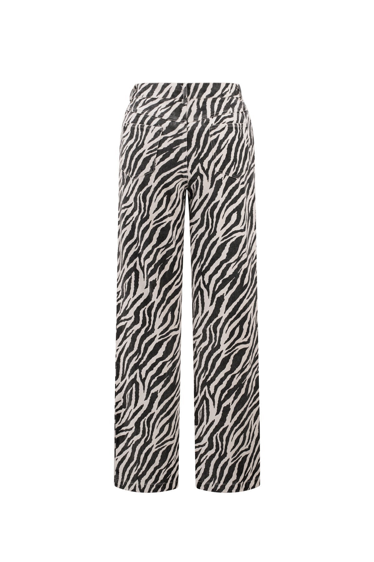 Woven Cotton Women's Straight Leg Pants Casual Zebra StripesClothes/Women's denim/Denim pantsLovirea