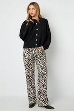 Woven Cotton Women's Straight Leg Pants Casual Zebra StripesClothes/Women's denim/Denim pantsLovirea