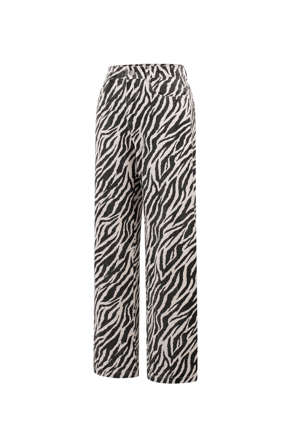 Woven Cotton Women's Straight Leg Pants Casual Zebra StripesClothes/Women's denim/Denim pantsLovirea