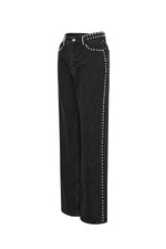 Woven Cotton Women's Straight Leg Pants Street Solid ColorClothes/Women's denim/Denim pantsLovirea
