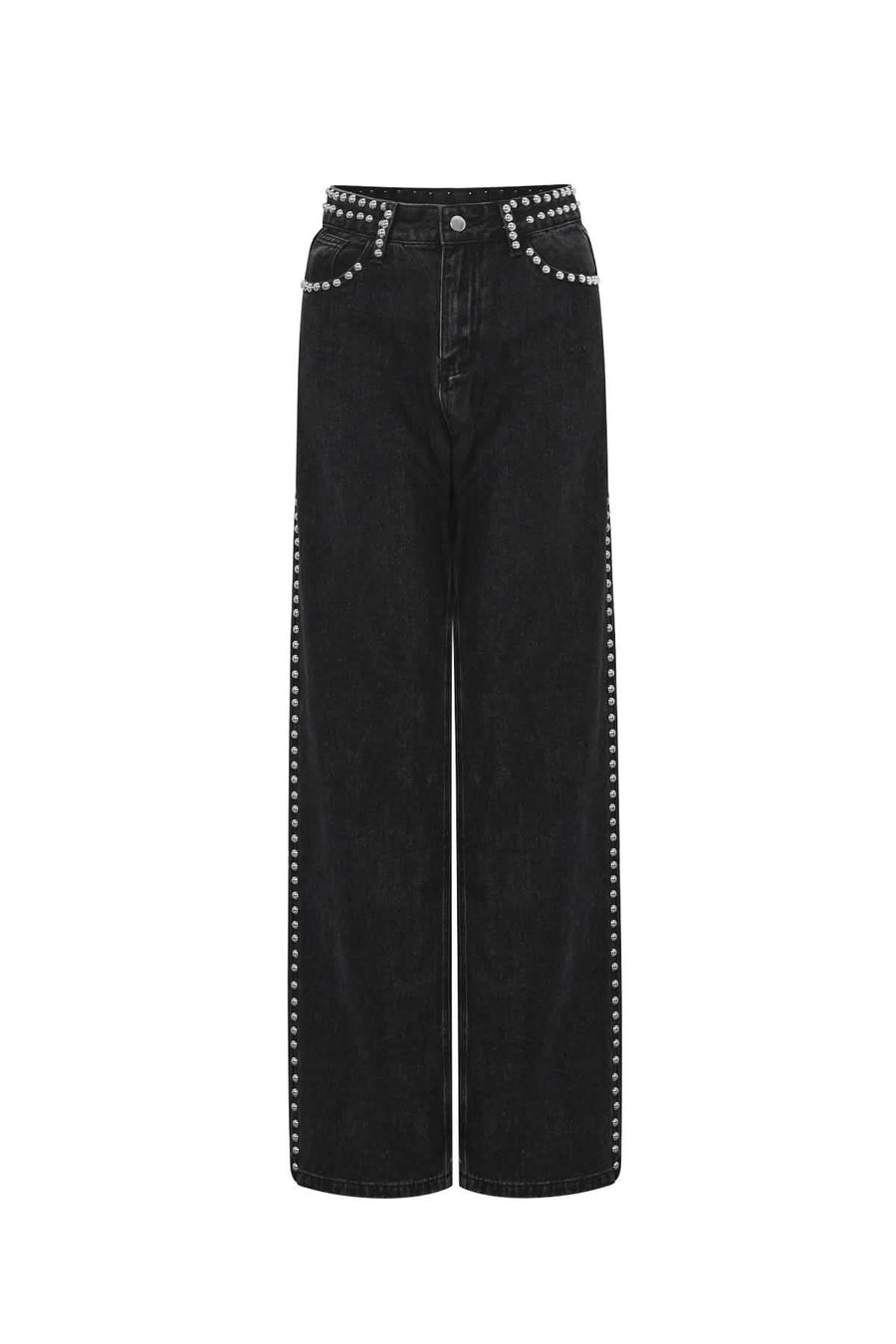 Woven Cotton Women's Straight Leg Pants Street Solid ColorClothes/Women's denim/Denim pantsLovirea