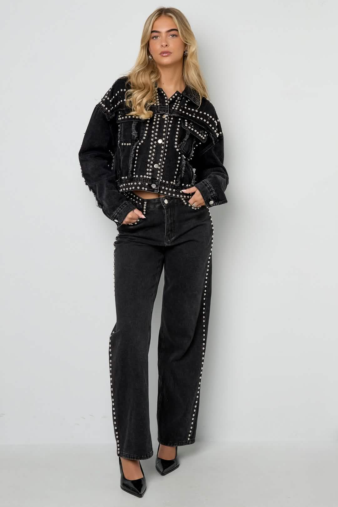 Woven Cotton Women's Straight Leg Pants Street Solid ColorClothes/Women's denim/Denim pantsLovirea