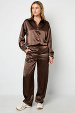 Woven Polyester Fiber Women's Straight Pants Casual Solid Color Fall/WinterClothes/Women's Bottoms/Straight pantsLovirea