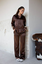 Woven Polyester Fiber Women's Straight Pants Casual Solid Color Fall/WinterClothes/Women's Bottoms/Straight pantsLovirea