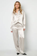 Woven Polyester Fiber Women's Straight Pants Casual Solid Color Fall/WinterClothes/Women's Bottoms/Straight pantsLovirea