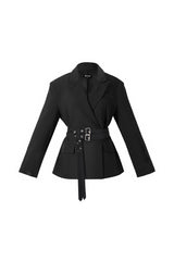 Zwarte Double Belt Blazer