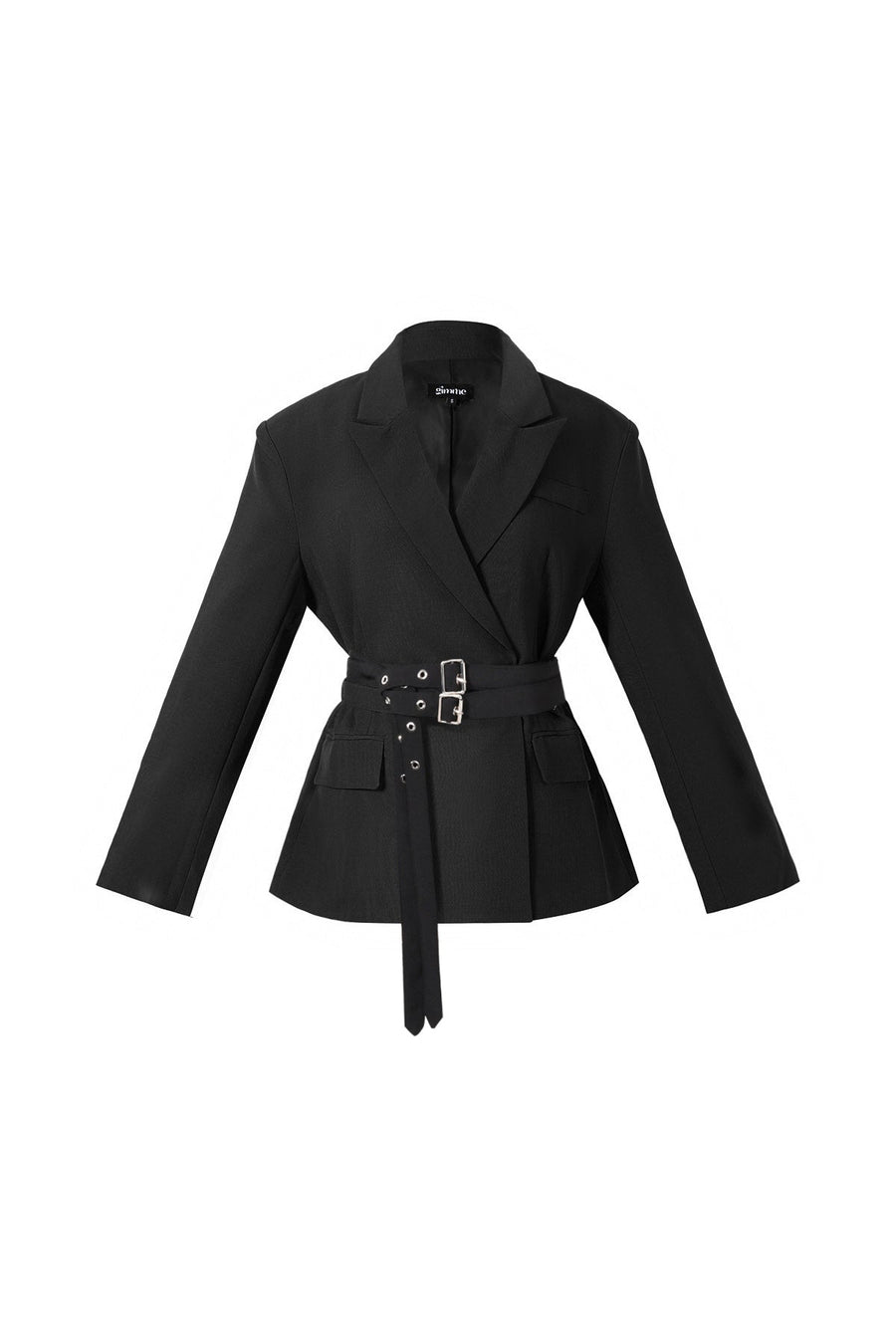 Zwarte Double Belt BlazerClothes/Women's suit/Ladies' suit setLovirea