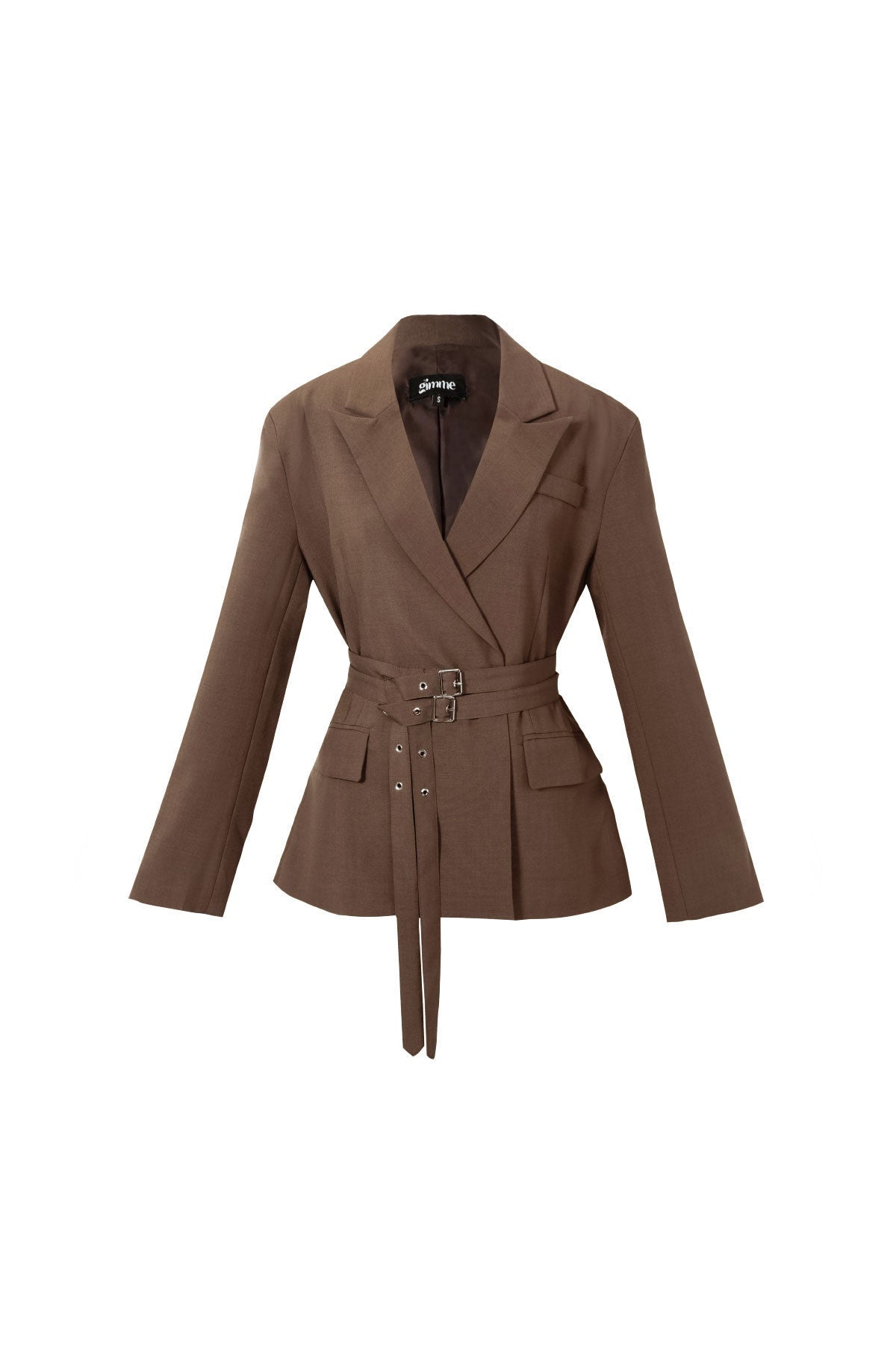 Zwarte Double Belt BlazerClothes/Women's suit/Ladies' suit setLovirea