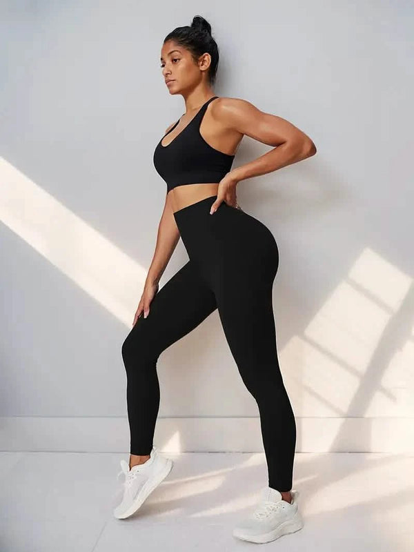 Zwarte Sportlegging met Hoge TailleLovirea