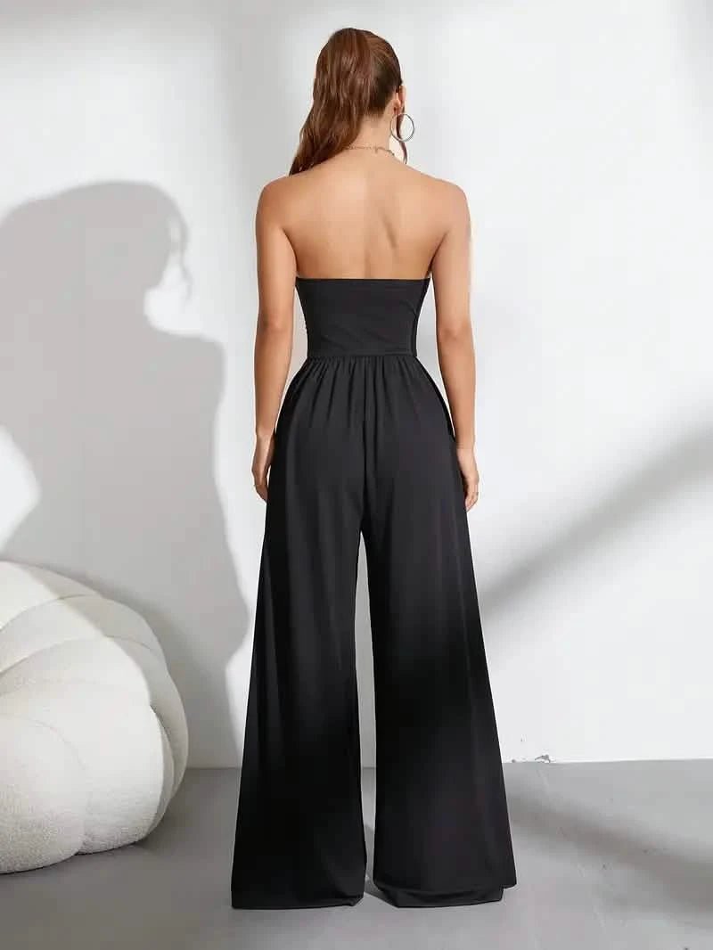 Zwarte strapless jumpsuit – elegantLovirea