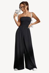 Zwarte strapless jumpsuit – elegant
